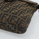 FENDI Zucca Canvas Mamma Baguette Shoulder Bag Black Brown Auth 184554A-9