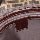 FENDI Zucca Canvas Mamma Baguette Shoulder Bag Black Brown Auth 184554A-17
