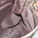 FENDI Zucca Canvas Mamma Baguette Shoulder Bag Black Brown Auth 184554A-18