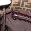 FENDI Zucca Canvas Mamma Baguette Shoulder Bag Black Brown Auth 184554A-20