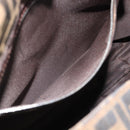 FENDI Zucca Canvas Mamma Baguette Shoulder Bag Black Brown Auth 184554A-21