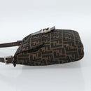 FENDI Zucca Canvas Mamma Baguette Shoulder Bag Black Brown Auth 184554A-3