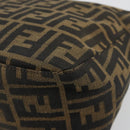 FENDI Zucca Canvas Mamma Baguette Shoulder Bag Black Brown Auth 184555SAM-12