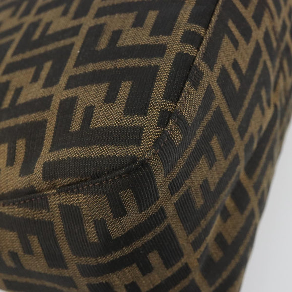FENDI Zucca Canvas Mamma Baguette Shoulder Bag Black Brown Auth 184555SAM