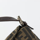FENDI Zucca Canvas Mamma Baguette Shoulder Bag Black Brown Auth 184555SAM-14