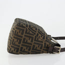 FENDI Zucca Canvas Mamma Baguette Shoulder Bag Black Brown Auth 184555SAM-4