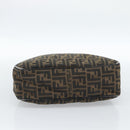 FENDI Zucca Canvas Mamma Baguette Schoudertas Zwart Bruin Auth 184556-9