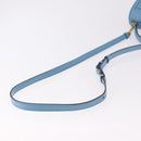 Salvatore Ferragamo Gancini Hand Bag Leather 2way Light Blue Gold Auth 184558-10