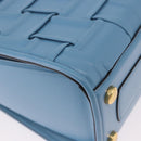 Salvatore Ferragamo Gancini Hand Bag Leather 2way Light Blue Gold Auth 184558-15