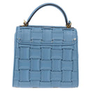 Salvatore Ferragamo Gancini Hand Bag Leather 2way Light Blue Gold Auth 184558-3