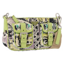 PRADA Shoulder Bag Nylon Green Silver Auth 184559V-1