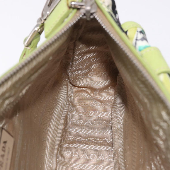 PRADA Shoulder Bag Nylon Green Silver Auth 184559V
