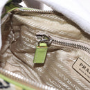 PRADA Shoulder Bag Nylon Green Silver Auth 184559V-23