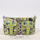 PRADA Shoulder Bag Nylon Green Silver Auth 184559V-12