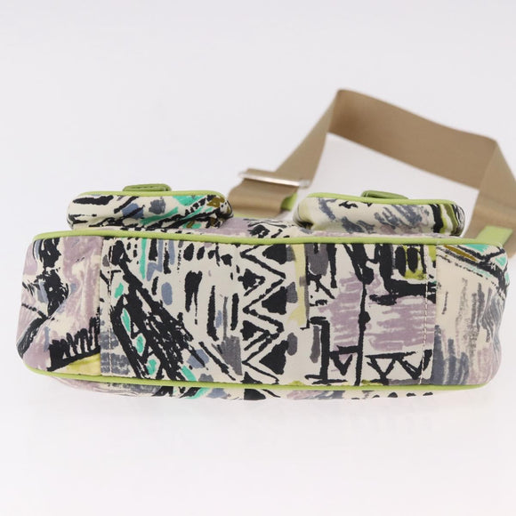 PRADA Shoulder Bag Nylon Green Silver Auth 184559V
