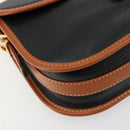 CELINE Shoulder Bag Leather Black Gold Auth 184561A-15