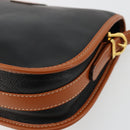CELINE Shoulder Bag Leather Black Gold Auth 184561A-16