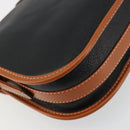 CELINE Shoulder Bag Leather Black Gold Auth 184561A-17