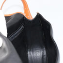 CELINE Shoulder Bag Leather Black Gold Auth 184561A-20