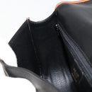 CELINE Shoulder Bag Leather Black Gold Auth 184561A-21