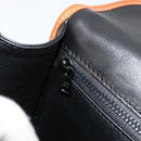 CELINE Shoulder Bag Leather Black Gold Auth 184561A-22