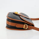 CELINE Shoulder Bag Leather Black Gold Auth 184561A-3