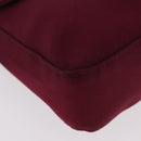 FENDI Mamma Baguette Shoulder Bag Cotton Jersey Bordeaux Silver Auth 184562-10