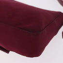 FENDI Mamma Baguette Shoulder Bag Cotton Jersey Bordeaux Silver Auth 184562-13