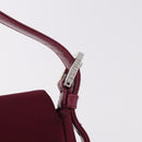 FENDI Mamma Baguette Shoulder Bag Cotton Jersey Bordeaux Silver Auth 184562-14