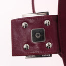 FENDI Mamma Baguette Shoulder Bag Cotton Jersey Bordeaux Silver Auth 184562-16