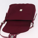 FENDI Mamma Baguette Shoulder Bag Cotton Jersey Bordeaux Silver Auth 184562-17