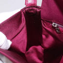 FENDI Mamma Baguette Shoulder Bag Cotton Jersey Bordeaux Silver Auth 184562-21