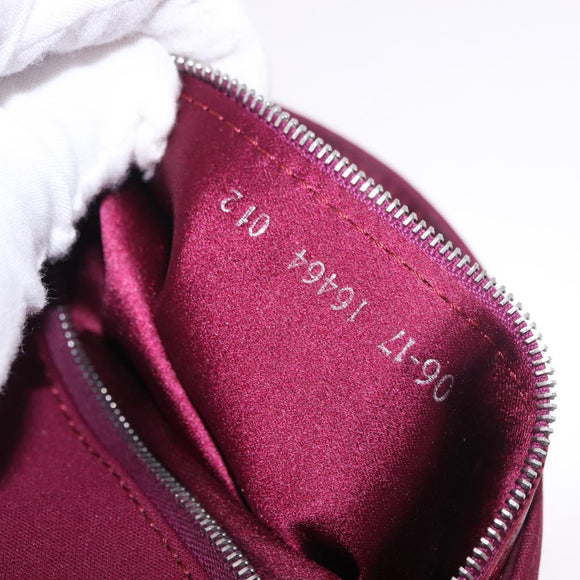 FENDI Mamma Baguette Shoulder Bag Cotton Jersey Bordeaux Silver Auth 184562