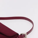 FENDI Mamma Baguette Shoulder Bag Cotton Jersey Bordeaux Silver Auth 184562-8