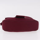 FENDI Mamma Baguette Shoulder Bag Cotton Jersey Bordeaux Silver Auth 184562-9