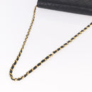 CHANEL Matelassé Ketting Schoudertas Lamsleer Zwart Goud CC Auth 184564-7