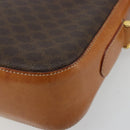CELINE Macadam Canvas Horse Carriage Bag PVC Leather Brown Gold Auth 184567-12