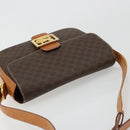 CELINE Macadam Canvas Horse Carriage Bag PVC Leather Brown Gold Auth 184567-6