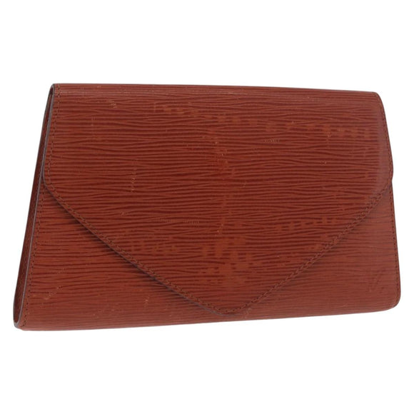 LOUIS VUITTON Epi Art Deco Clutch Bag Brown M52633 LV Auth 184570