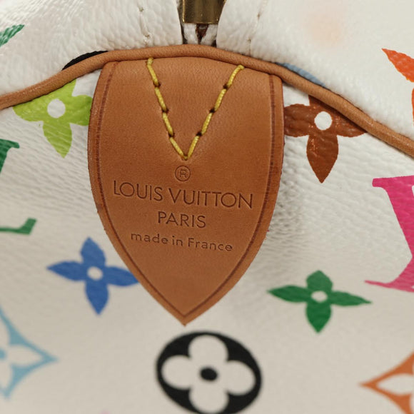 LOUIS VUITTON Monogram Multicolor Speedy 30 Bag White Bron M92643 Auth 184572SAM