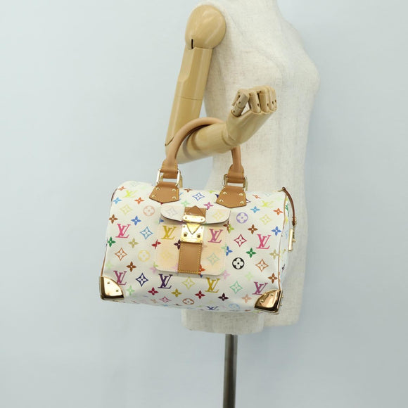 LOUIS VUITTON Monogram Multicolor Speedy 30 Bag White Bron M92643 Auth 184572SAM