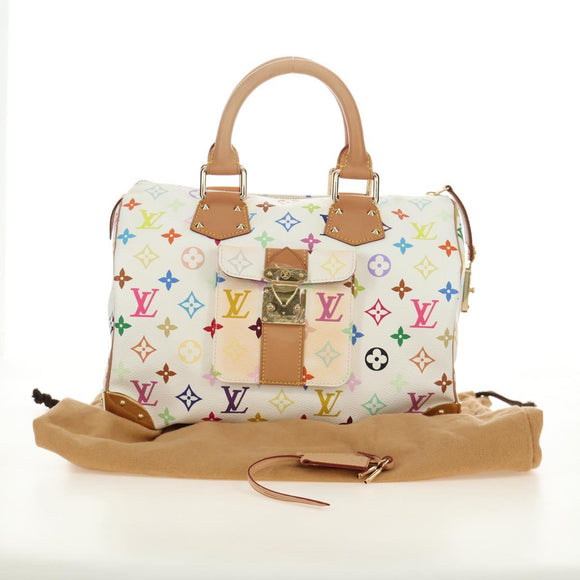 LOUIS VUITTON Monogram Multicolor Speedy 30 Bag White Bron M92643 Auth 184572SAM