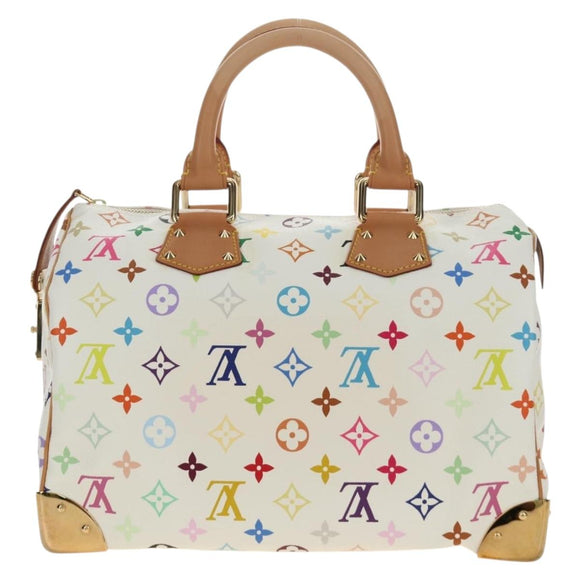 LOUIS VUITTON Monogram Multicolor Speedy 30 Bag White Bron M92643 Auth 184572SAM