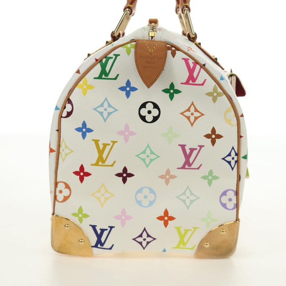 LOUIS VUITTON Monogram Multicolor Speedy 30 Bag White Bron M92643 Auth 184572SAM
