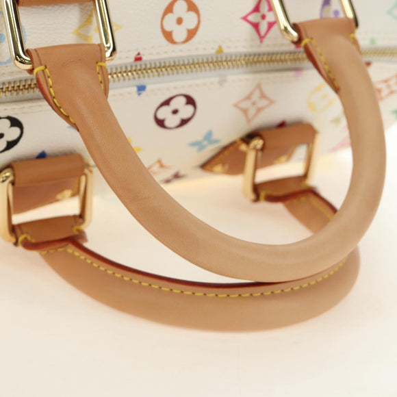LOUIS VUITTON Monogram Multicolor Speedy 30 Bag White Bron M92643 Auth 184572SAM