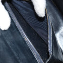CELINE C Sulky Horse Carriage Shoulder Bag Canvas Navy Gold Auth 184574-21