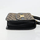 CELINE C Sulky Horse Carriage Shoulder Bag Canvas Navy Gold Auth 184574-4