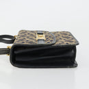 CELINE C Sulky Horse Carriage Shoulder Bag Canvas Navy Gold Auth 184574-5