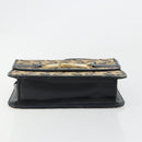 CELINE C Sulky Horse Carriage Shoulder Bag Canvas Navy Gold Auth 184574-9