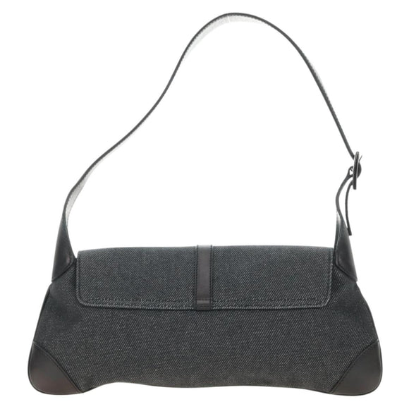GUCCI Jackie Schoudertas Denim Zwart Zilver 90667 Auth 184577SAM